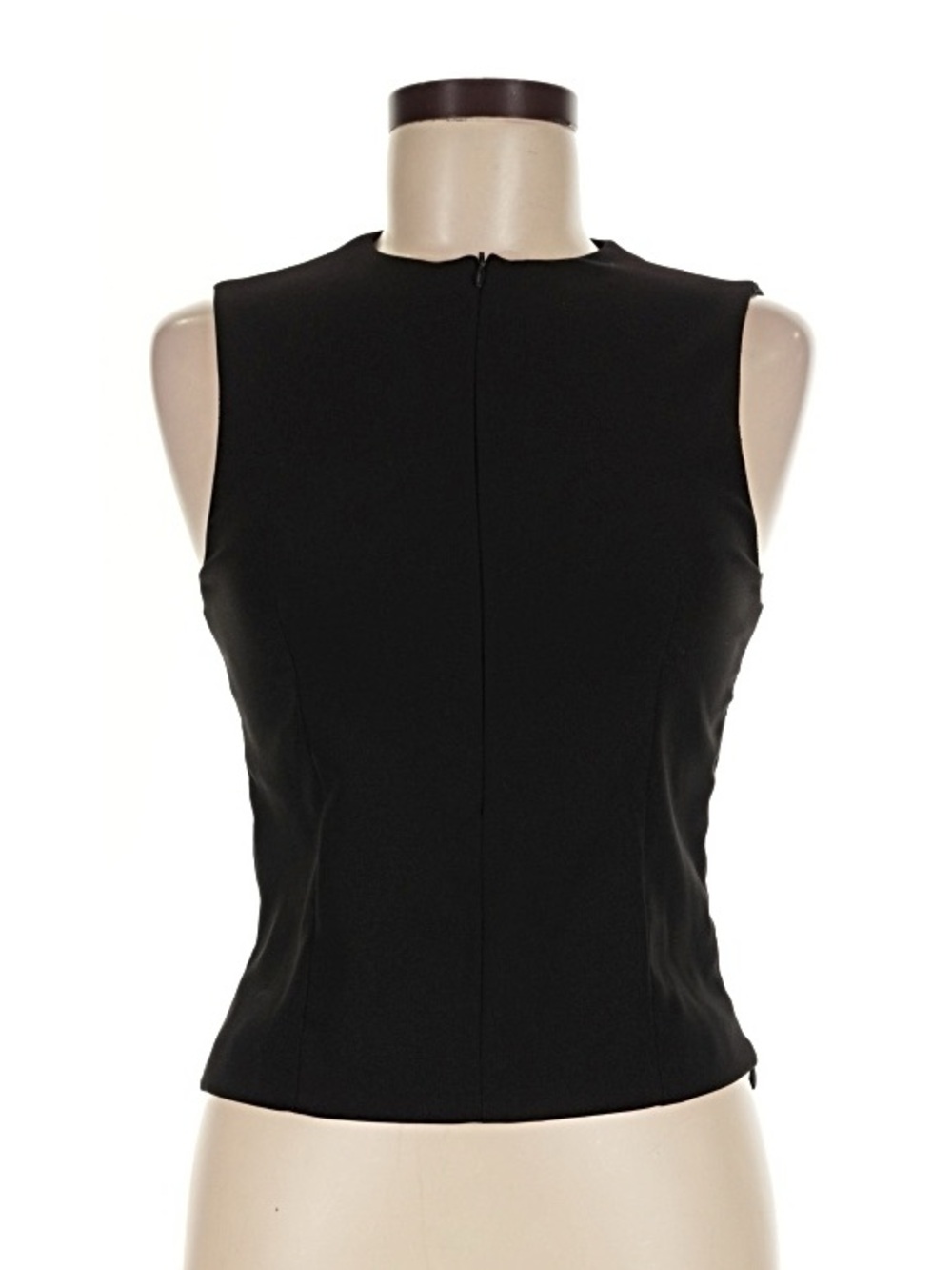 ZARA Center Zip Shell Black Sleeveless Top